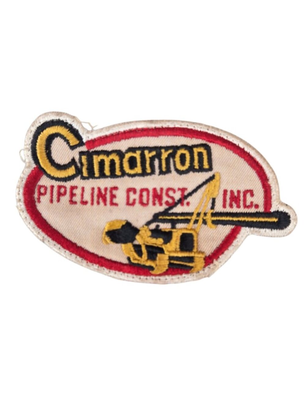 Cimarron Pipeline Construction Patch Vintage Sew On Oklahoma Heavy Equipment